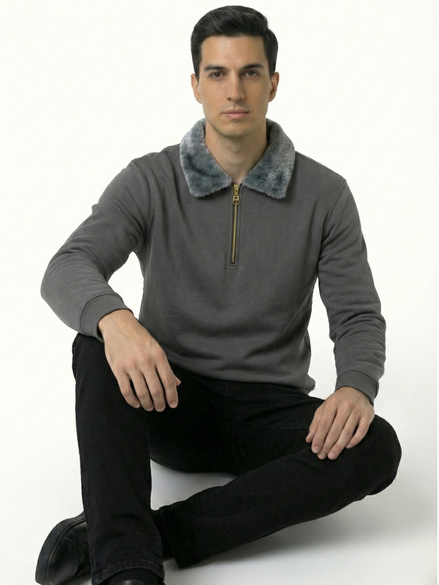 Sweat Shirt Faux Fur Unisex